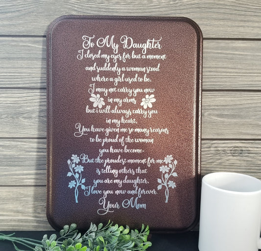 to my daughter cake pan