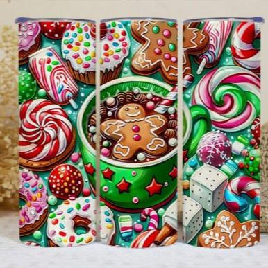 Christmas Tumbler Wrap Gingerbread man