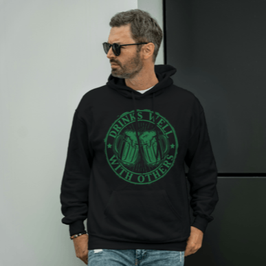 Funny "Drinks Well With Others" sweatshirt β beer lover hoodie or crewneck