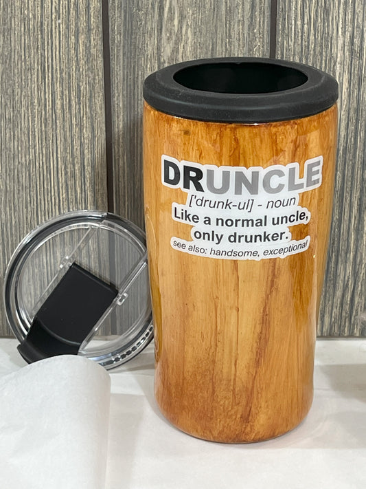 "Woodgrain 4-in-1 Epoxy Tumbler - Druncle Like a Normal Uncle, Only Drunker!"