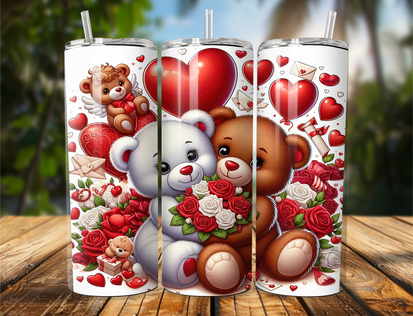 Cute Hugging Bears Valentine's Tumbler
