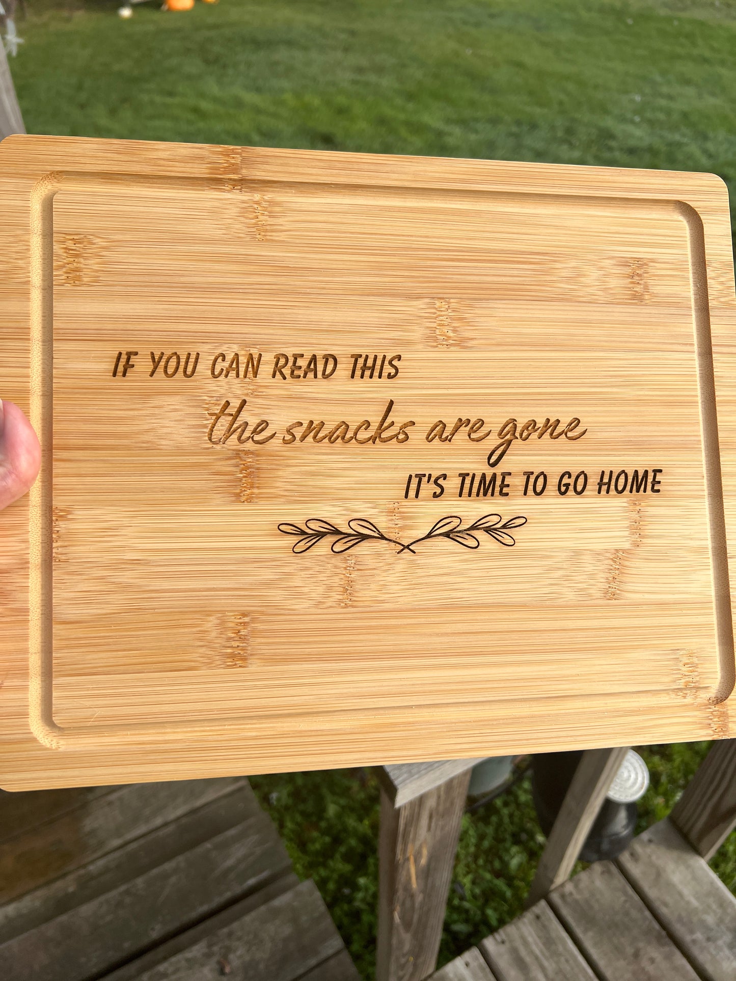 If You Can Read This, The Snacks Are Gone, It’s Time to Go Home | Funny Bamboo Cutting Board