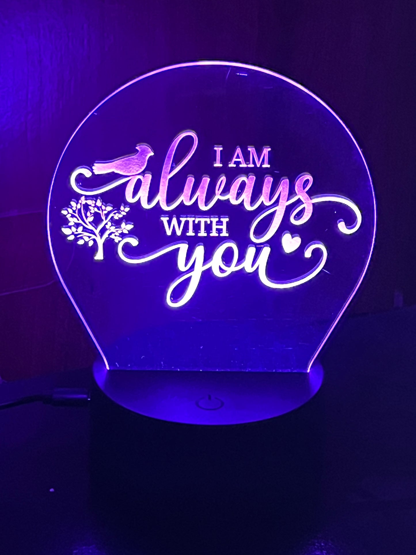 Laser-Engraved Memorial with Multi-Colored LED Illumination