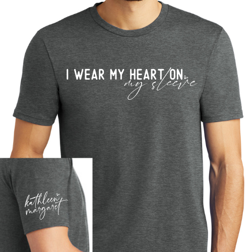 I Wear My Heart on My Sleeve Custom Name T-Shirt