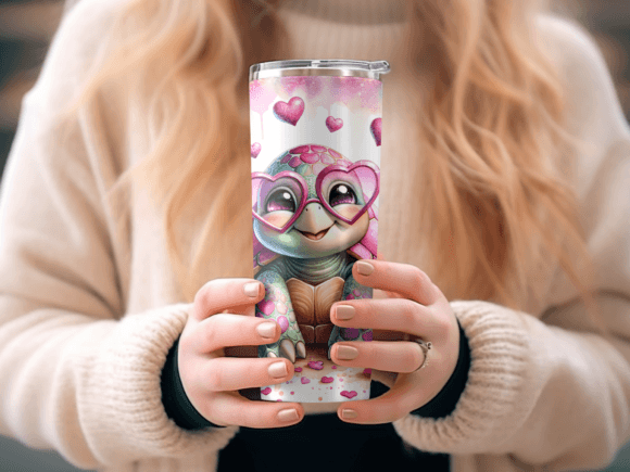 Cute Turtle Valentine's Tumbler
