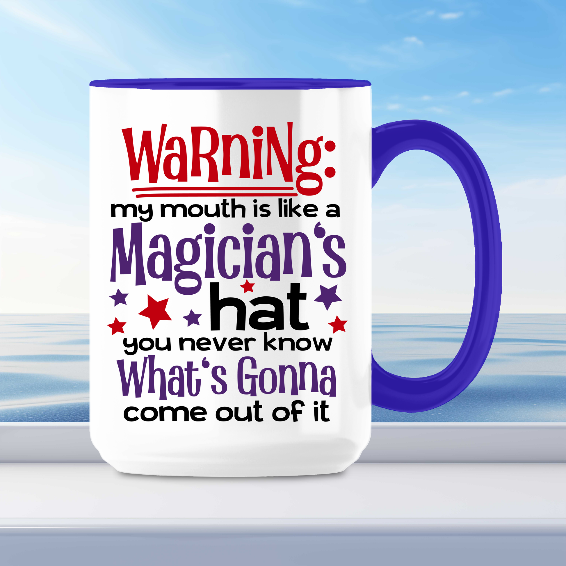 Color options for 15 oz mug handles: Burgundy, Red, Black, Light Green, Light Blue, Dark Blue, White.