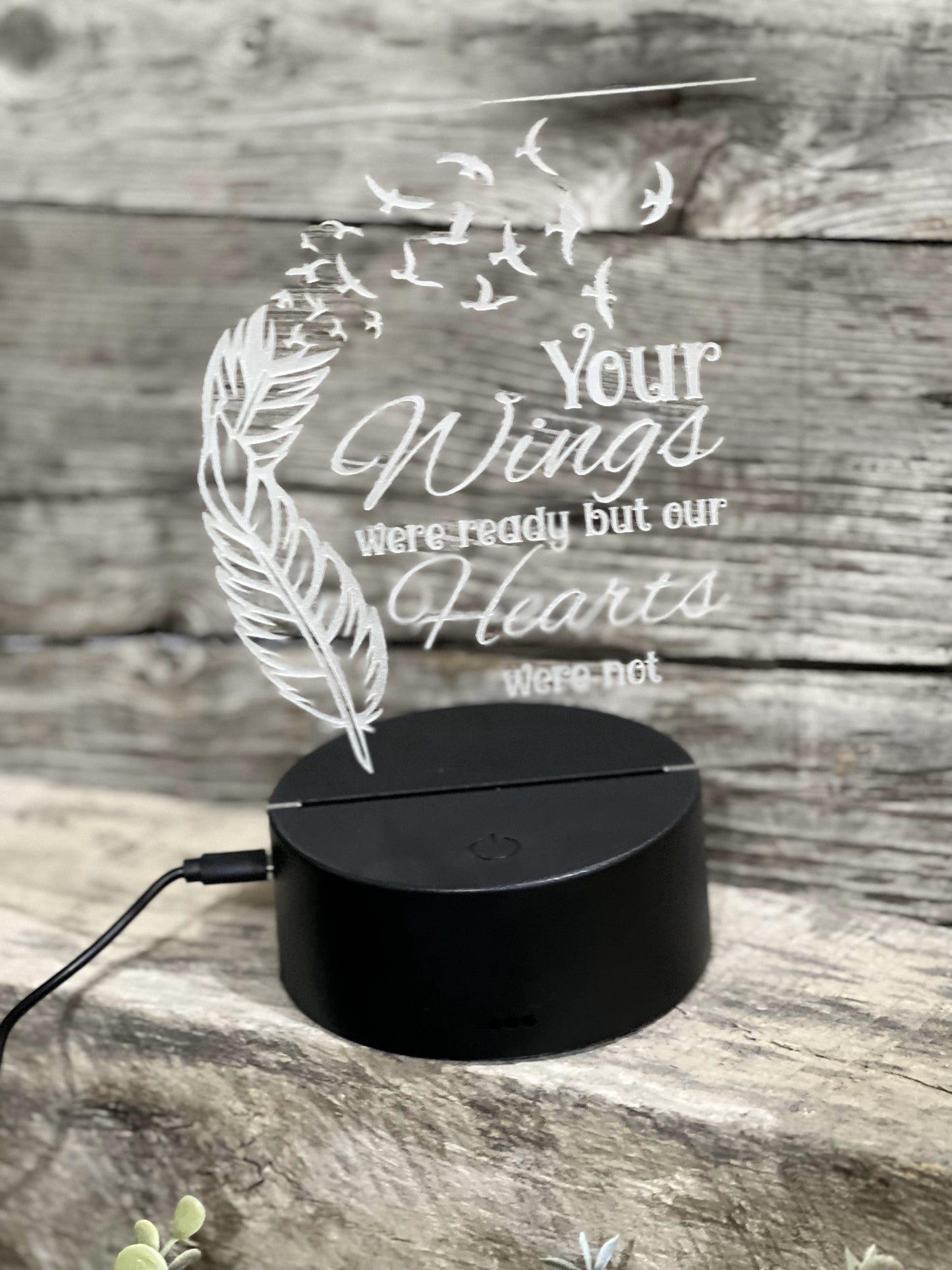 Laser-Engraved Memorial with Multi-Colored LED Illumination