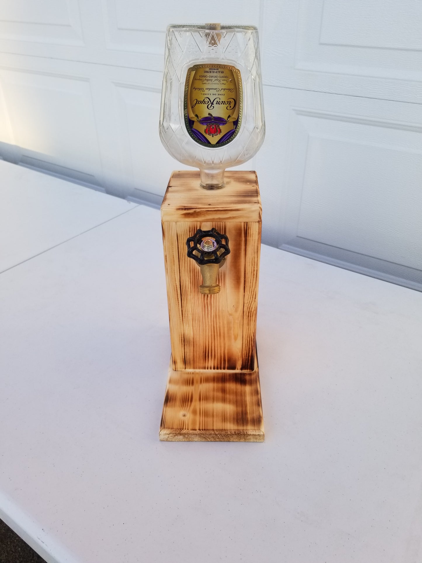 Handmade Crown Royal liquor dispenser for home bar or man cave.