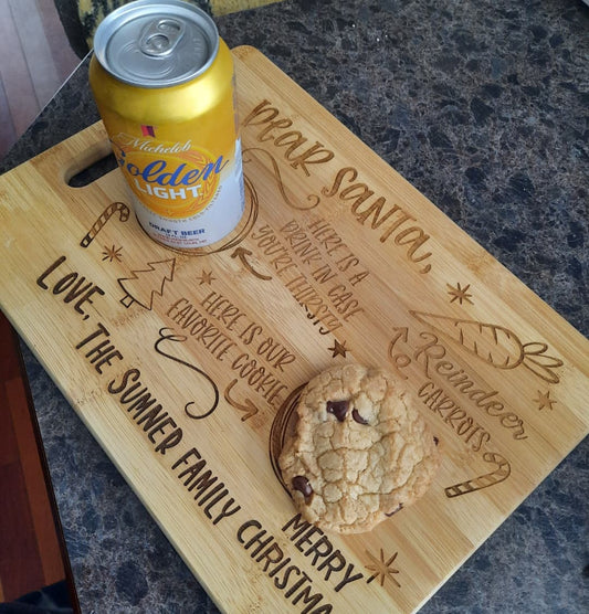 Dear Santa tray with family name