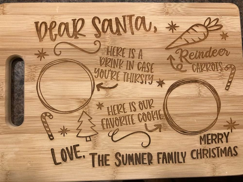 Dear Santa tray with family name