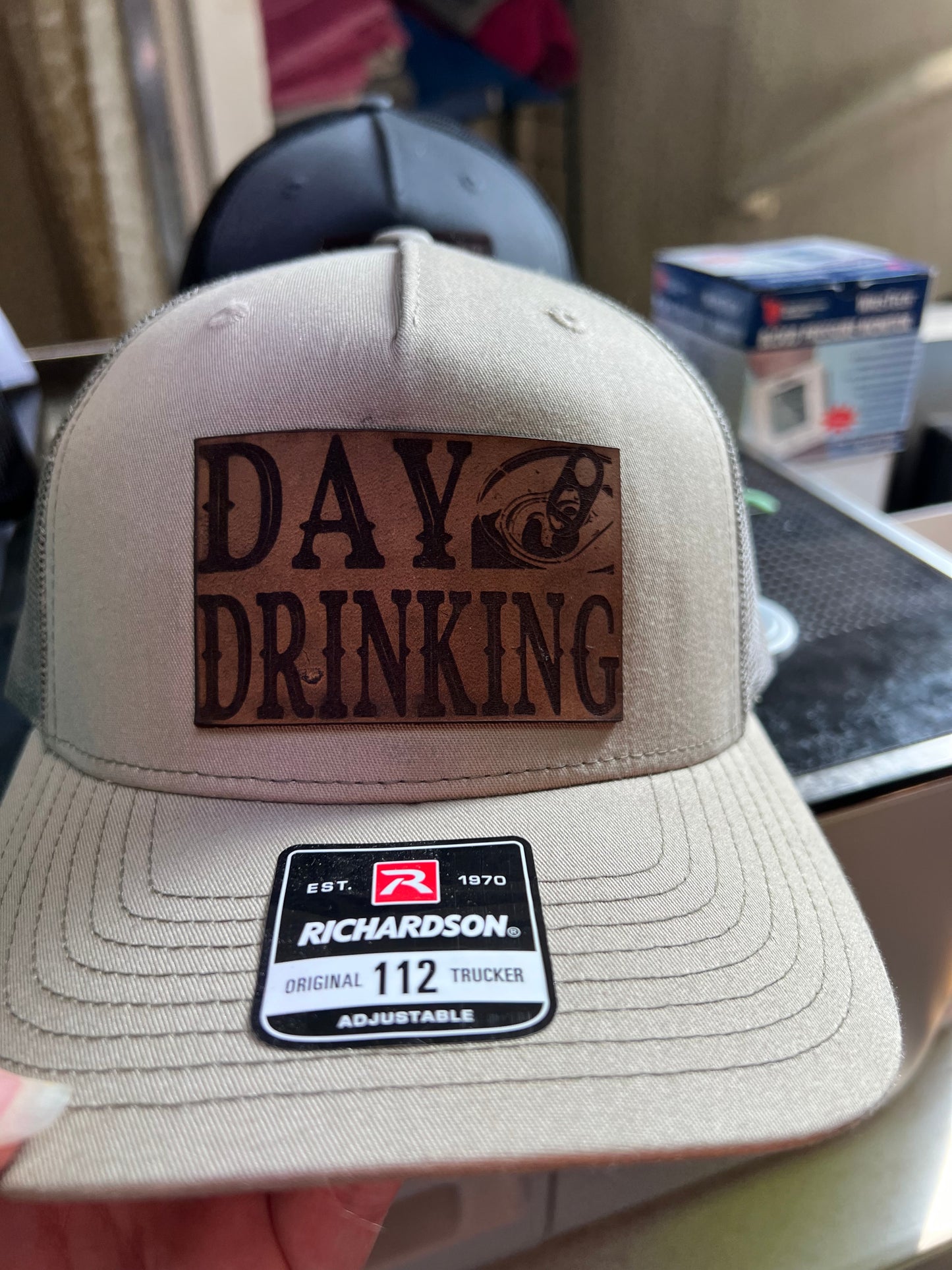 Day Drinking leather patch