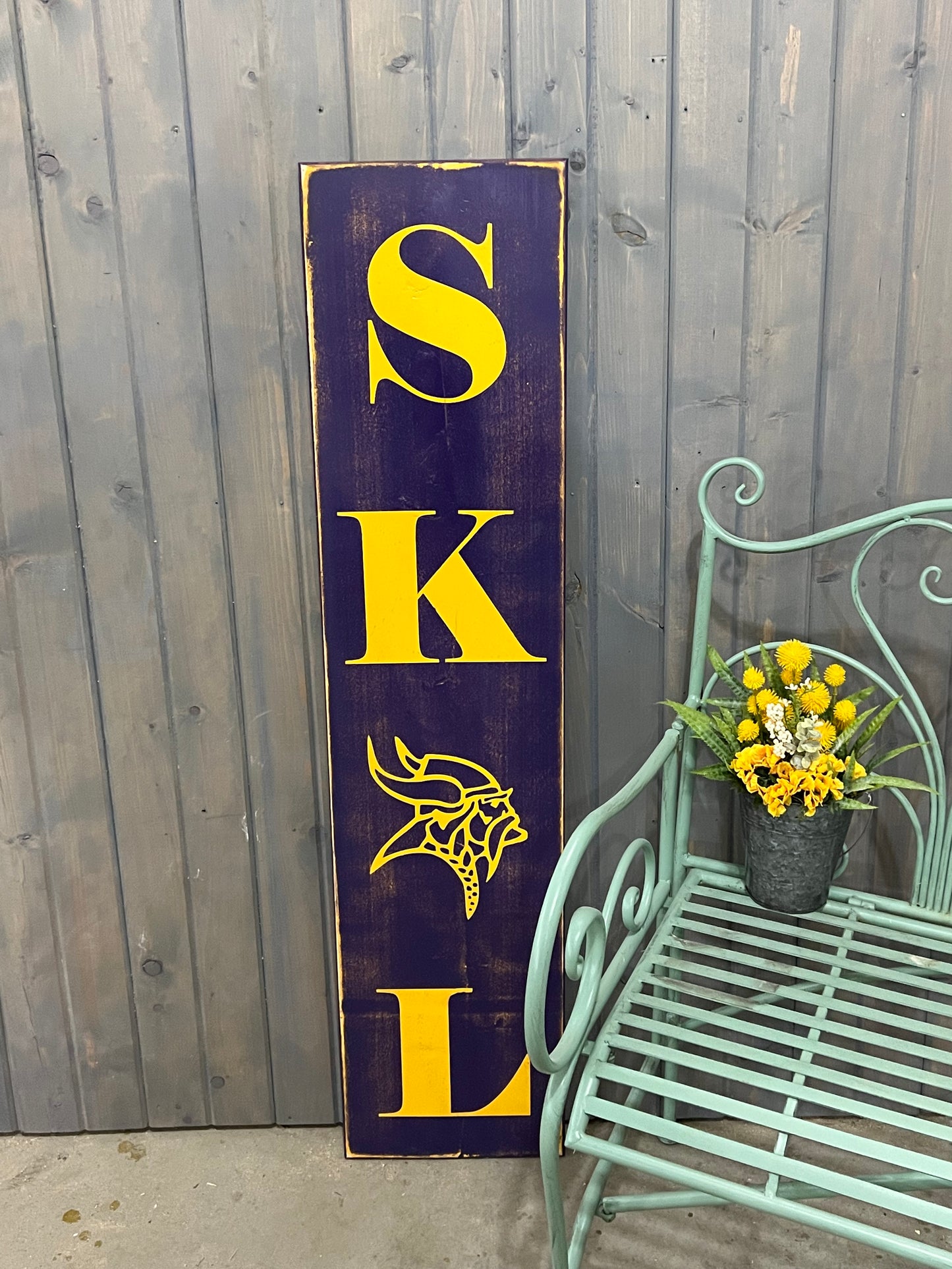 "Nordic Spirit: SKOL Vikings Vertical Sign"