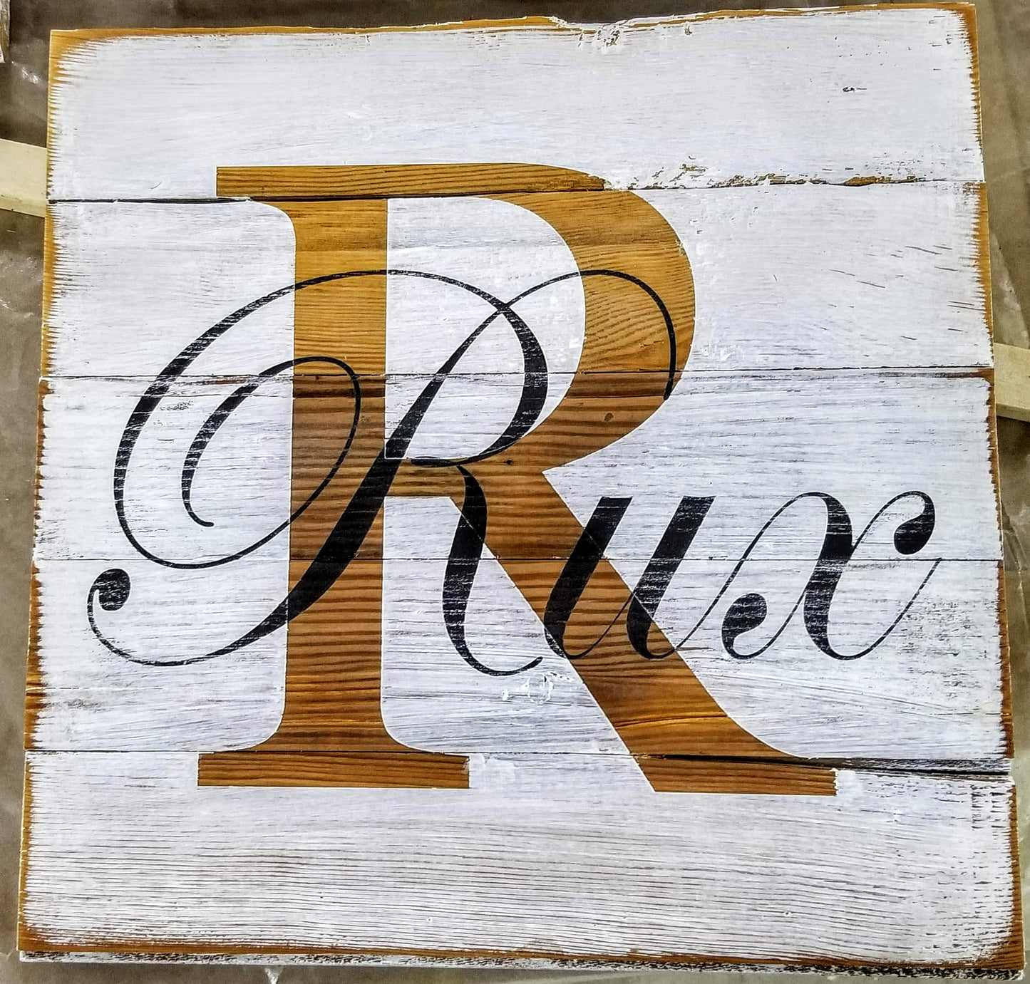 White Monogram Sign