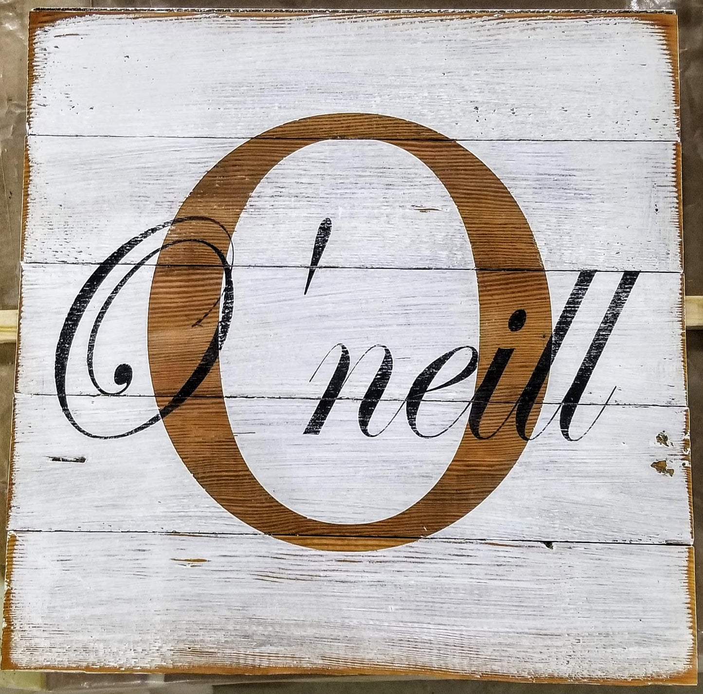 White Monogram Sign