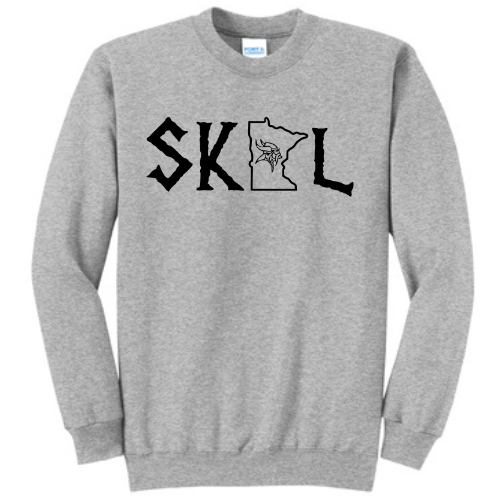 SKOL sweatshirt with outline of Minnesota