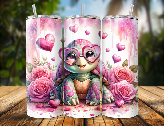 Cute Turtle Valentine's Tumbler