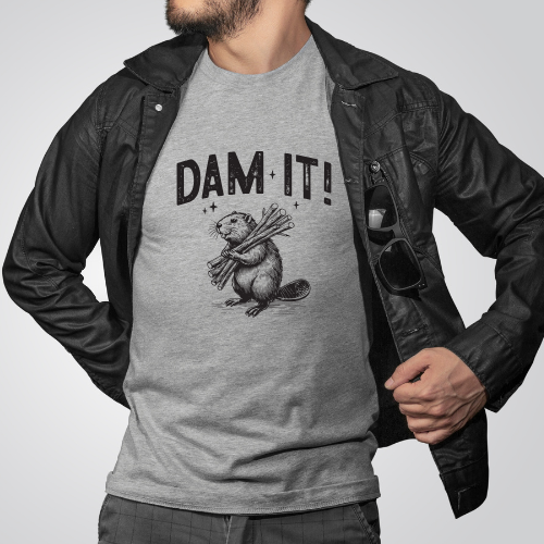 DAM IT Beaver T-Shirt – Funny Animal Graphic Tee