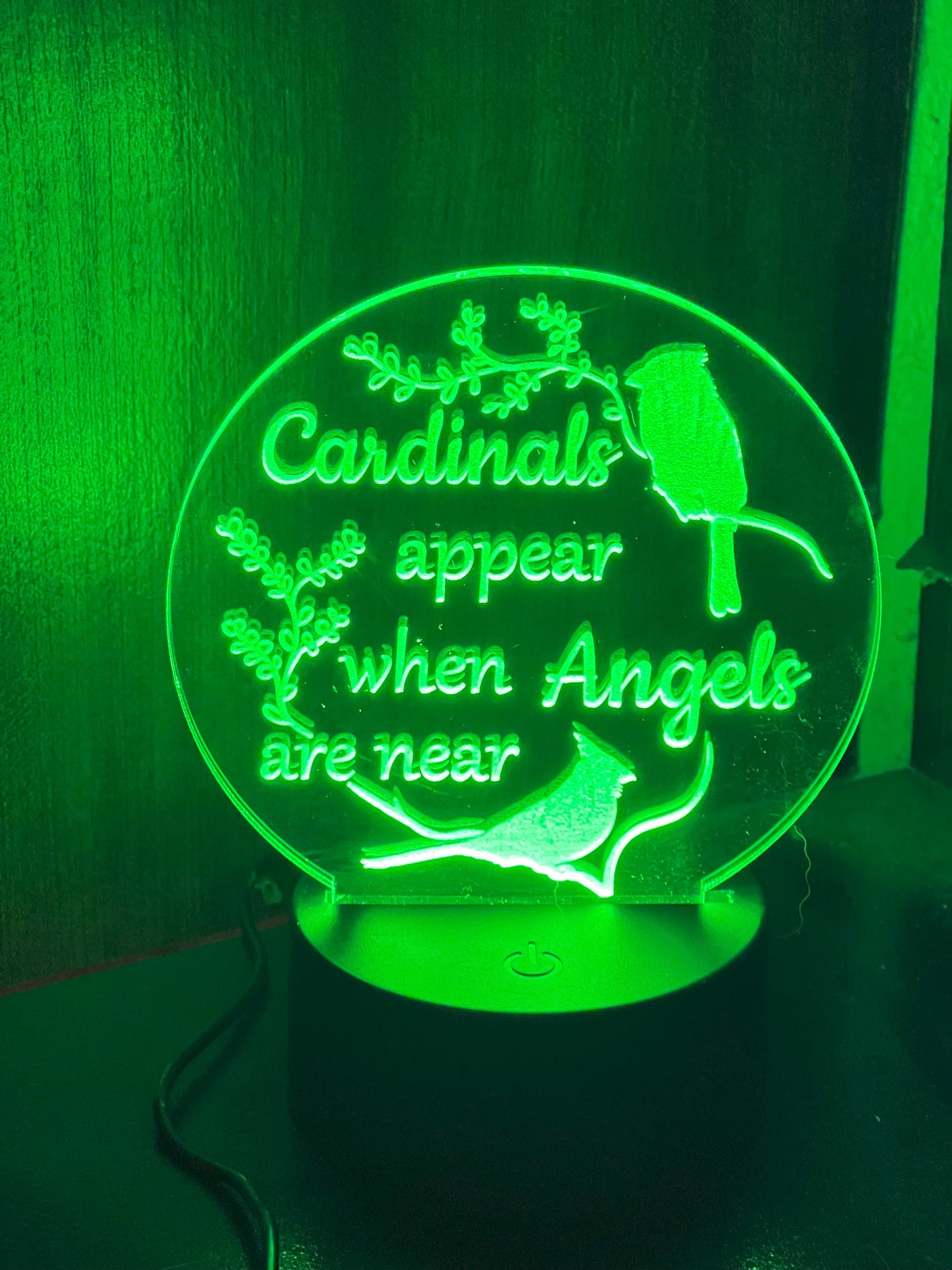 Laser-Engraved Memorial with Multi-Colored LED Illumination