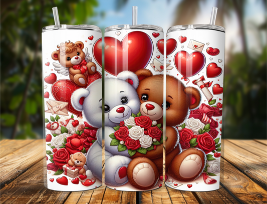 Cute Hugging Bears Valentine's Tumbler