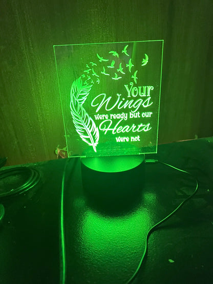 Laser-Engraved Memorial with Multi-Colored LED Illumination