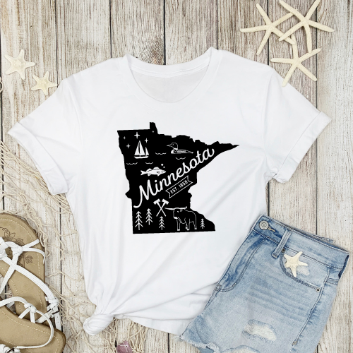 "Majestic Minnesota Icons T-Shirt: Embrace the Land of Lakes"