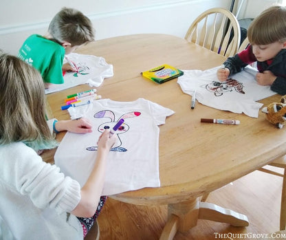 Color-Your-Own Easter Bunny T-Shirt – Reusable Fun for Kids