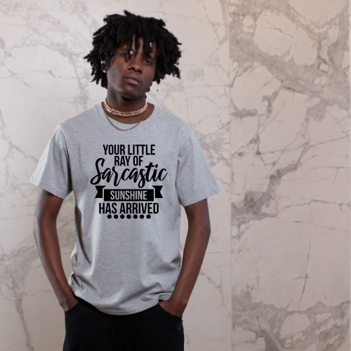 Your Little Ray of Sarcastic Sunshine Has Arrived t-shirt in multiple colors, sizes S–4XL.