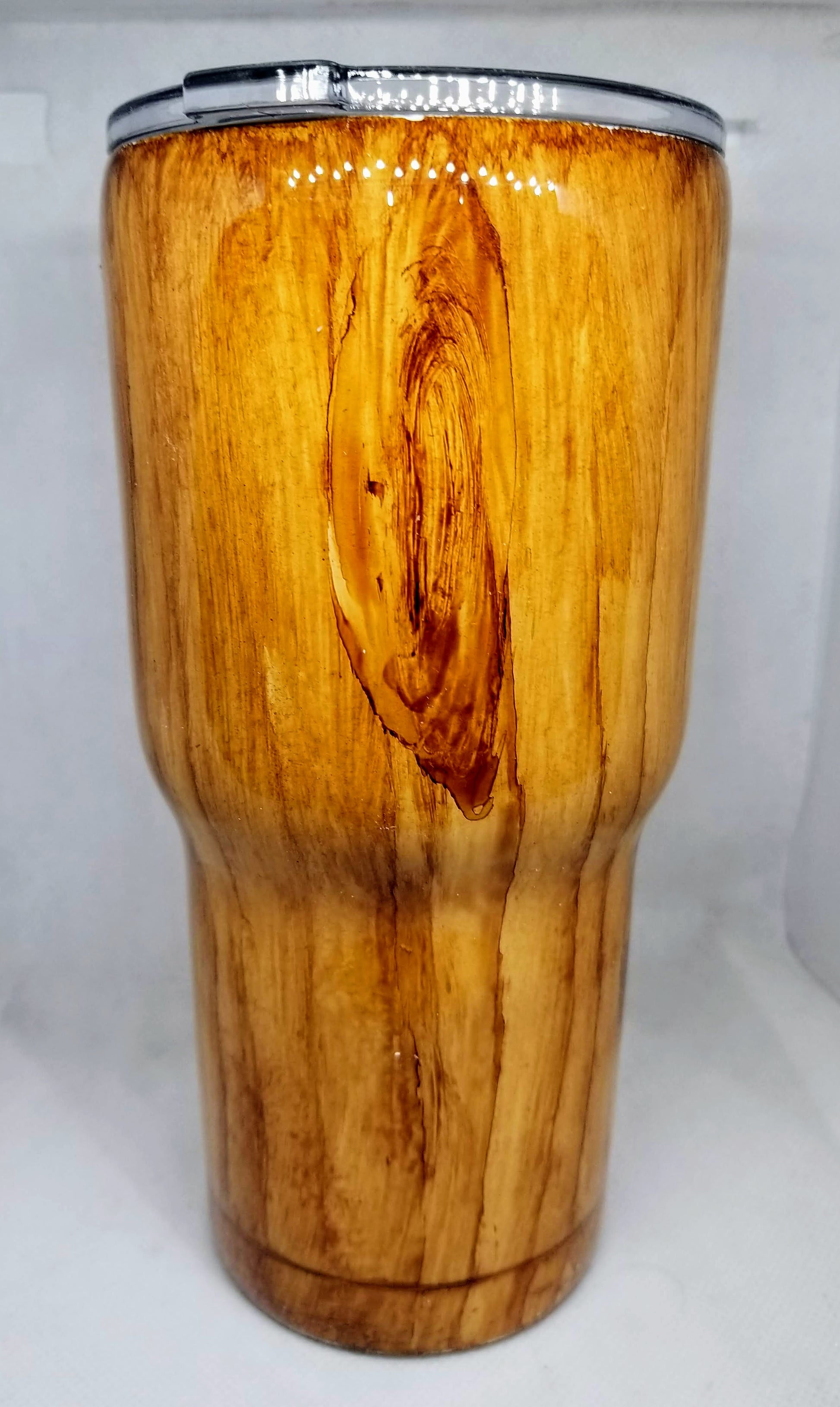 30 oz Custom Wood Grain Tumbler w/Lid & Straw