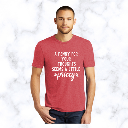 A penny for your thoughts seem a bit pricey t-shirt (red frost)