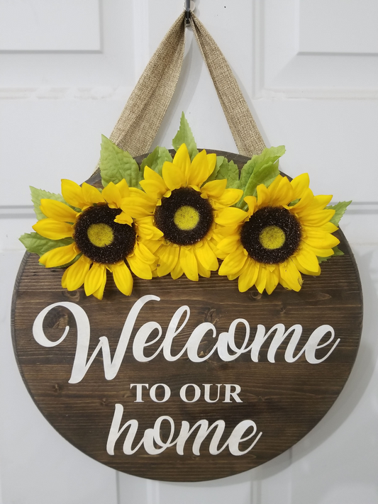 Welcome to our Home 15" round sign